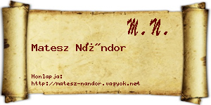 Matesz Nándor névjegykártya