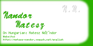 nandor matesz business card